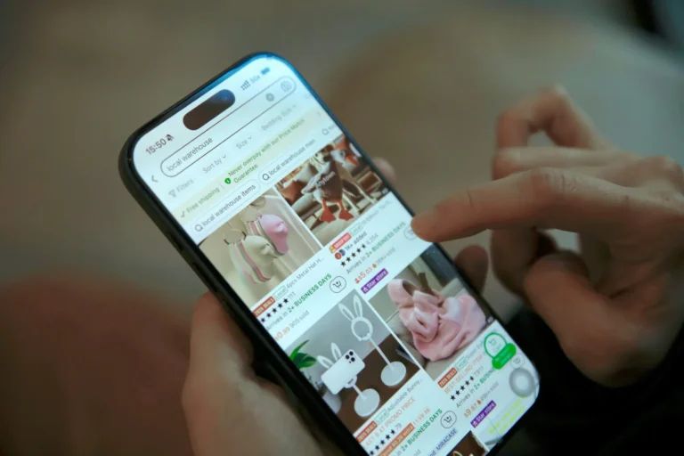 Customer browsing products on a phone