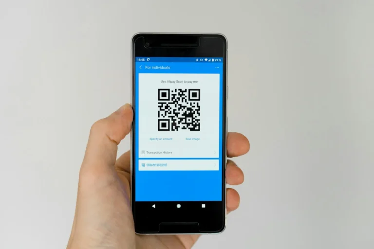 QR code shown on a phone for a UPI payment
